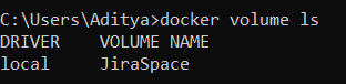 Listing Docker Volumes - Jira Docker Integration